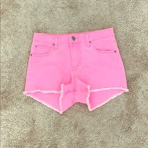 STS Blue high waisted neon pink shorts